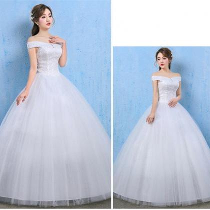 White Wedding Dresses Bridal Ball Gowns Lace..