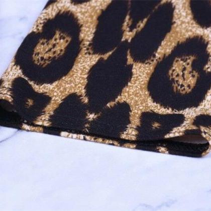 Sexy Women Leopard Printed Bodycon Strapless..