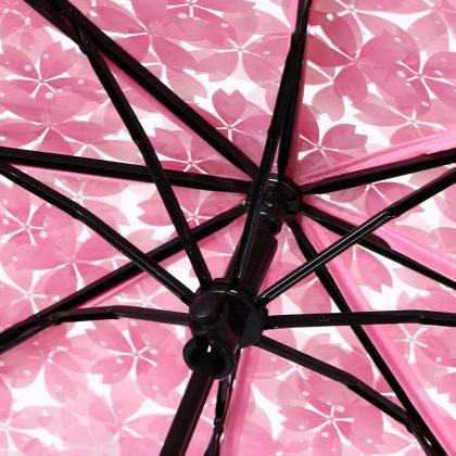 Transparent Beauty Fold Umbrella Pink Cherry..