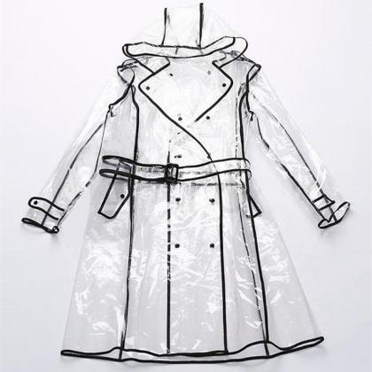 Cute Transparent Raincoat Runway St..