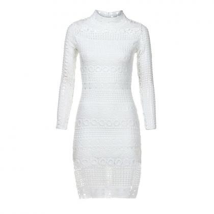 White Women Sexy Lace Bodycon Cocktail Party..