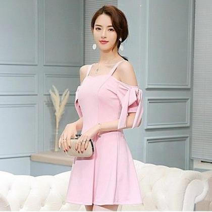 Elegant Off-shoulder Korean Fashion A-line Short..