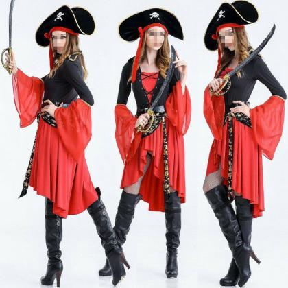 Pirate Clubing Costume Adult Halloween Fancy Dress..