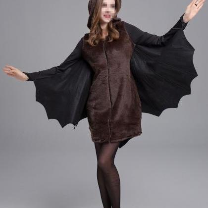 Attractive Women Halloween Cosplay Bat Wing..