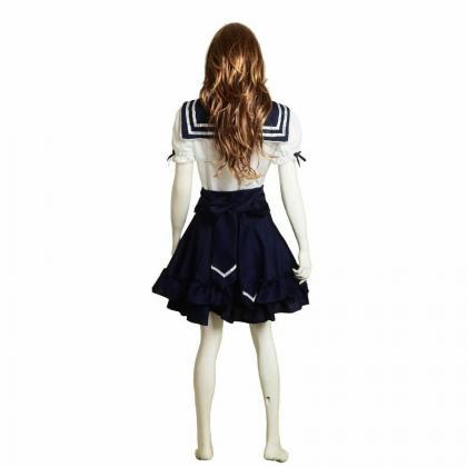 Cute Lovely Lolita School Girls Lady Sailor Suit..