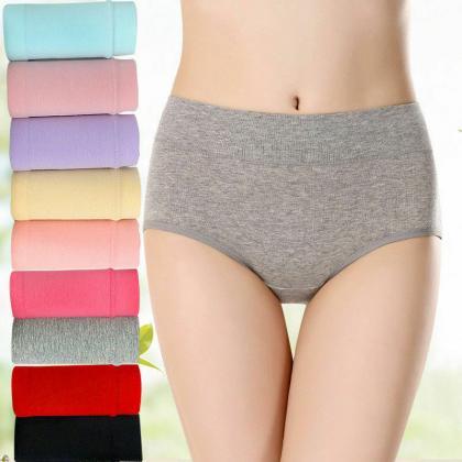 3 pcs Women Solid Color Underwear H..