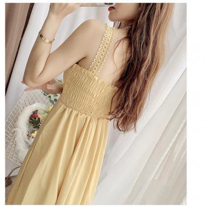 Yellow Color Attractive Sweet Sling Skirt A Line..