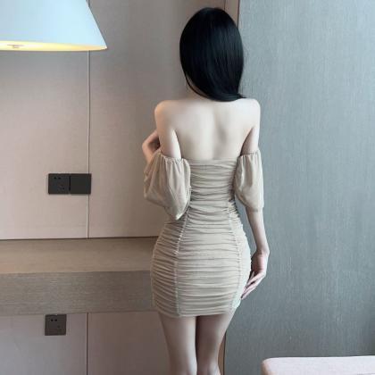 Square Collar Sexy Backless Low Cut Bodycon Hips..