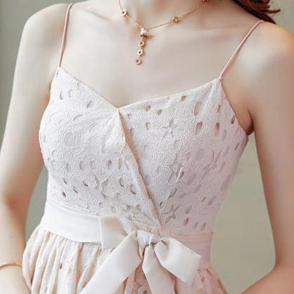 Sweetie Charm Attractive Chic Lady Sleeveless Lace..