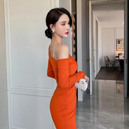 Sexy Beautiful Clubbing Ol Orange Hip Long Skirt..