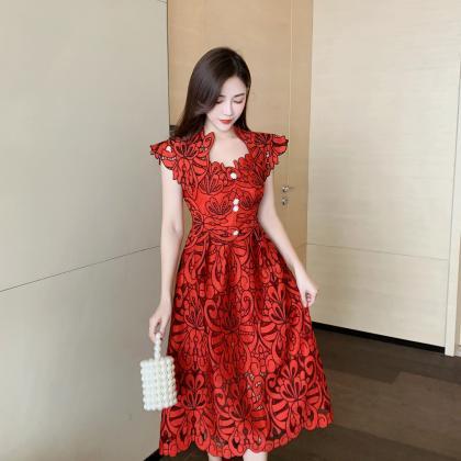 Sexy Attractive Sundress Embroidery Vestidos Party..
