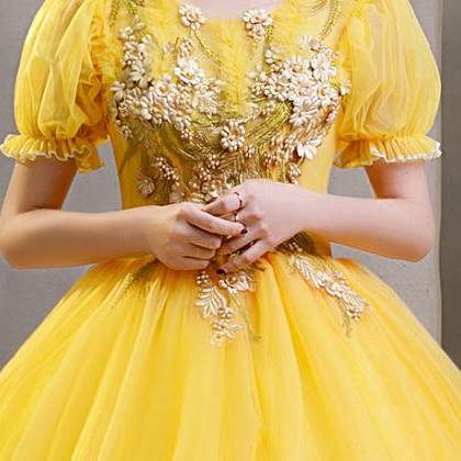 Plus Size Yellow Evening Dress Elegant Banquet..