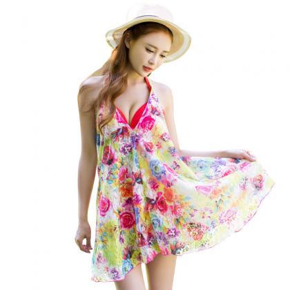 Sexy Chic Women Colorful Floral Sunscreen Scarves..