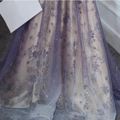 Trendy Dreamy Style Banquet Party Charming Purple..