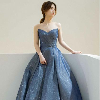 Elegant Women Royal Blue Blink Solid Color..