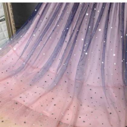Fairy Women Gradient Pink Colors Pleated Long..