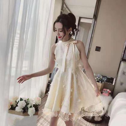 Sweet Princess Fairy Women Floral Embroidery High..