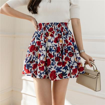 Fancy Cute Women Ditsy Floral Printed High Waisted..