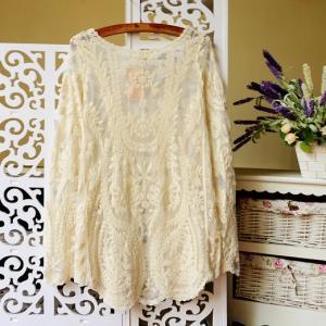 Sexy Semi Sheer Sleeve Embroidery Floral Lace..