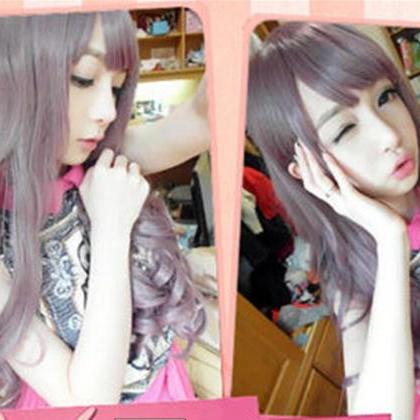 Mego Lolita Harajuku Gradient Purple Curly Wig