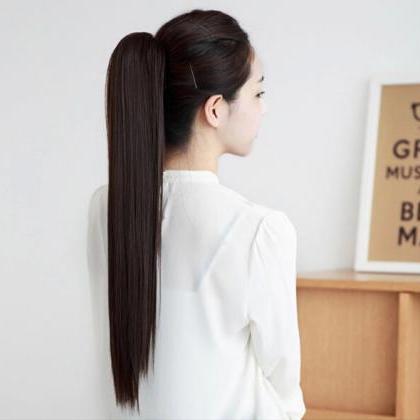 Cute Women Girls Synthetic Long Straight Ponytail..
