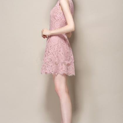 Lace Pretty Beautiful Shape Mini Dress Patterned..