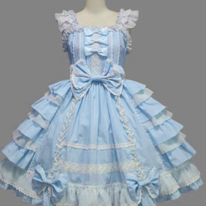Gothic Princess Dress Girls Lolita Sleeveless Bow..