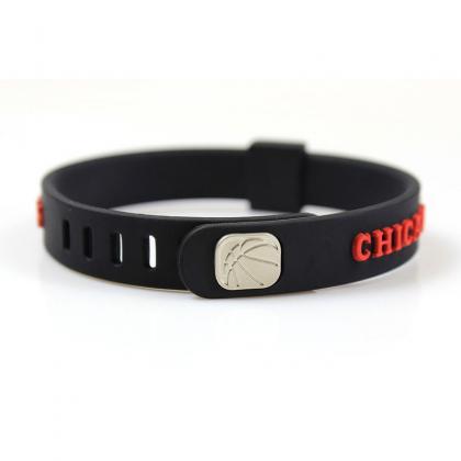 Basketball Bracelet Chicago Bulls Silicon Wrist..
