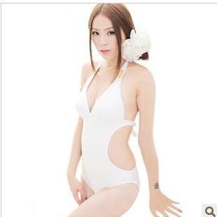 White Black One Piece Cut Out Padded Summer..