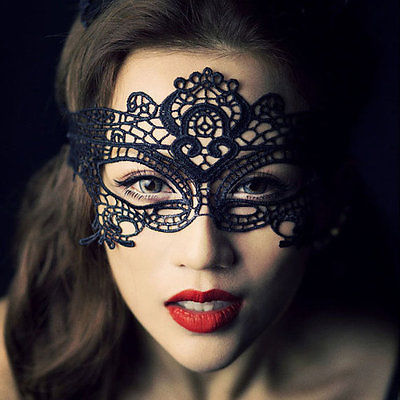 5 Pcs Black Lace Mask Lace Queen Women Mask..