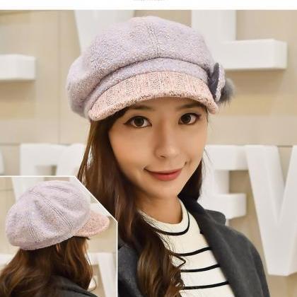 Autumn And Winter Sequin Painter Hat Korea The..