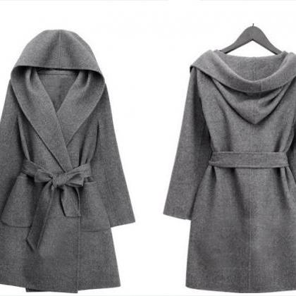British Women Ladies Fall Winter Coats Duffle Hood..