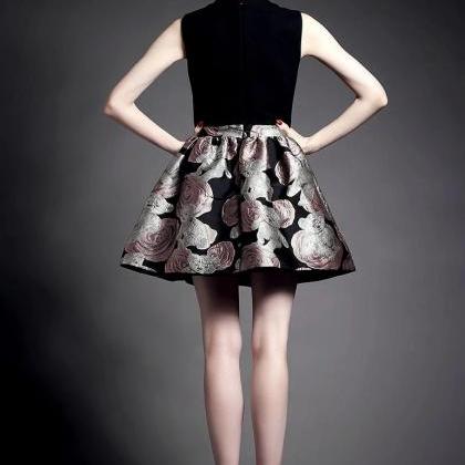 Autumn Big Skirt High End Elegant Women Printing..