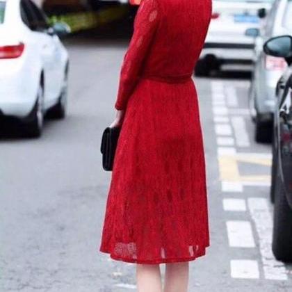 Red Wine Lace Runway Women Bodycon Flash Fashion..