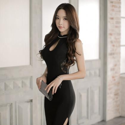 Summer Ladies Sexy Lace Sleeveless Clubbing Long..