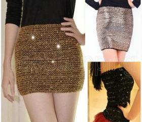glitter bodycon skirt