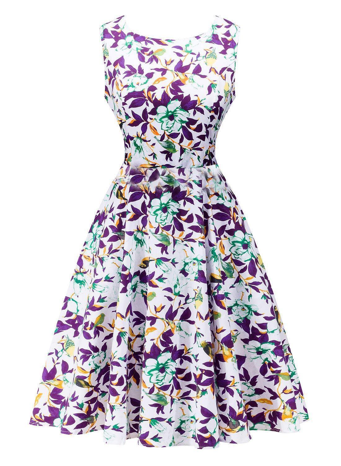 Summer Ladies Floral Print Sleeveless Evening Party Cocktail Bodycon Mini Dress