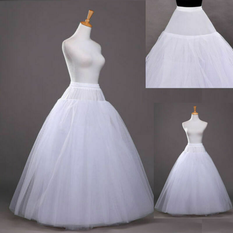 Wedding Petticoat 1 Hoop 3 Layer Bridal Long Underskirt Slip Crinoline Prom