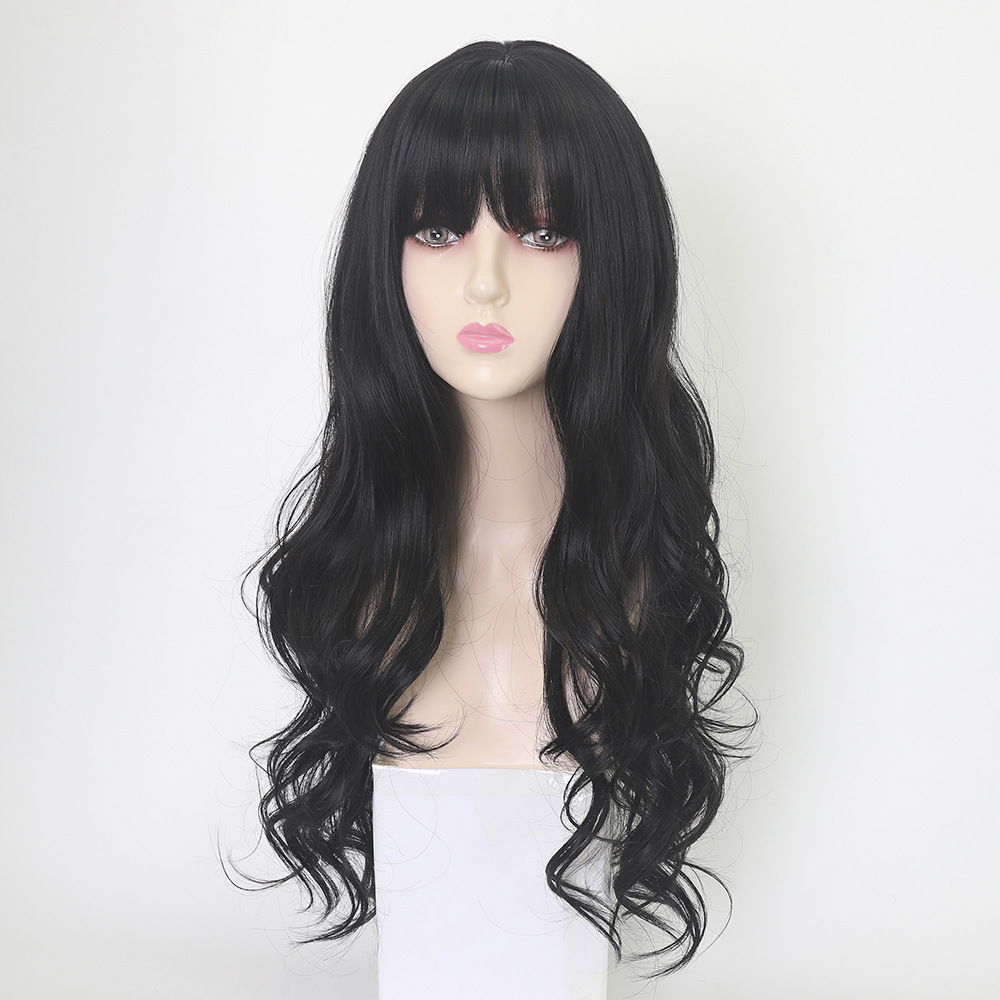 Fashion Women Wig Heat Resistant Long Big Curly Wave Hair Cosplay Costume Black Full Wigs
