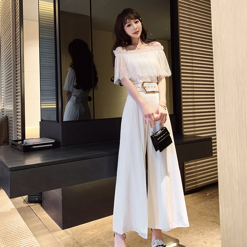 Off the shoulder pant suit outlet