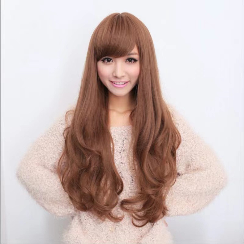 Women Natural Hair Fashion Long Loose Wavy Fluffy Curly Full Front Wigs