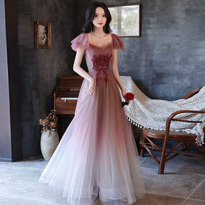 Gorgeous Blink Starry Blushing Evening Off Shoulder Long Banquet Ball Party Skirt Princess A Line Maxi Dress