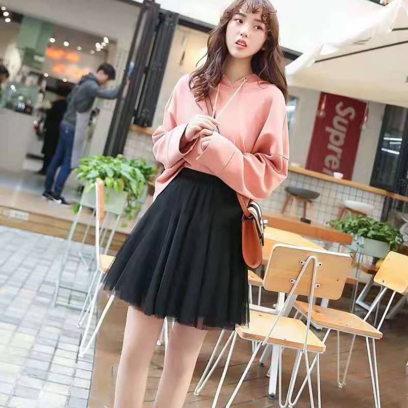Great Perfect Beautiful Women Elastic Solid Color Mesh High Waisted Gauze Skirt Tulle Skirts
