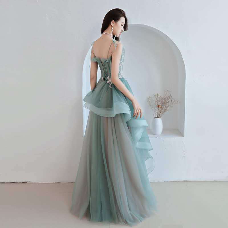 Spaghetti Strap Fitted Lacing Back Dress Jade main image 1