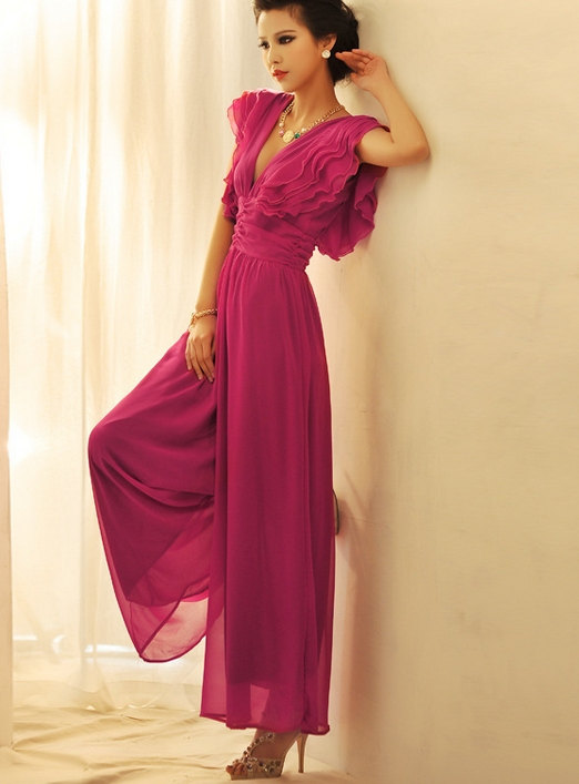 chiffon evening jumpsuits