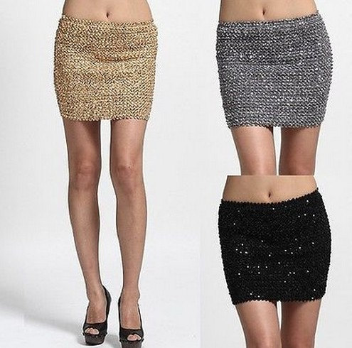 glitter bodycon skirt