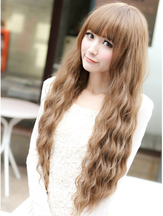 Fashion Women Natural Long Wavy Curly Long Hair Cosplay Party Style Costume Full Wig