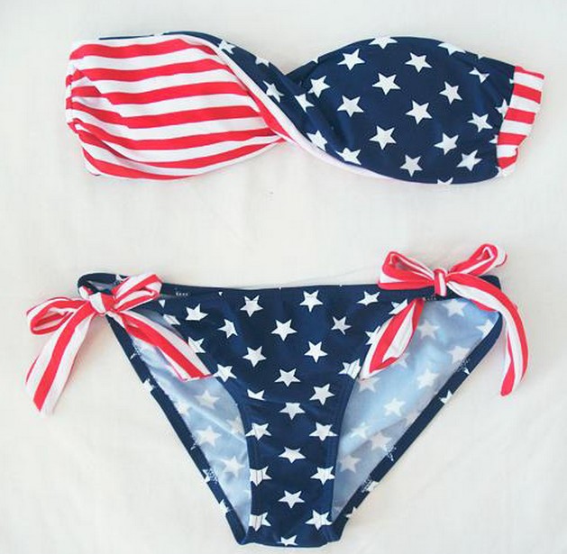 American Flag Strapless Bikini on Luulla