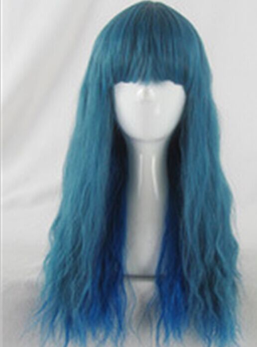 Japanese Harajuku Blue Green Mix Curl Style Cosplay Wig Party Wig