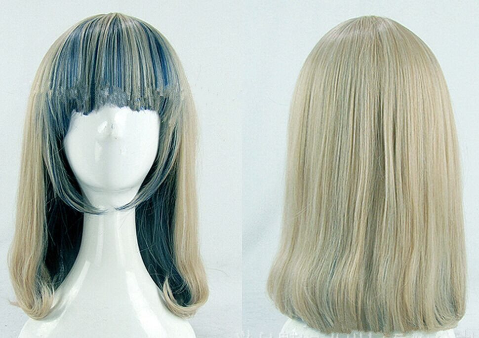 Anime Harajuku Gradient Mani Models Pear Head Short Hair Close Face Wig